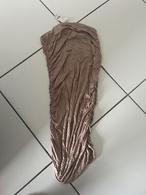 Discovery Ruched Maxi Skirt in Taupe
